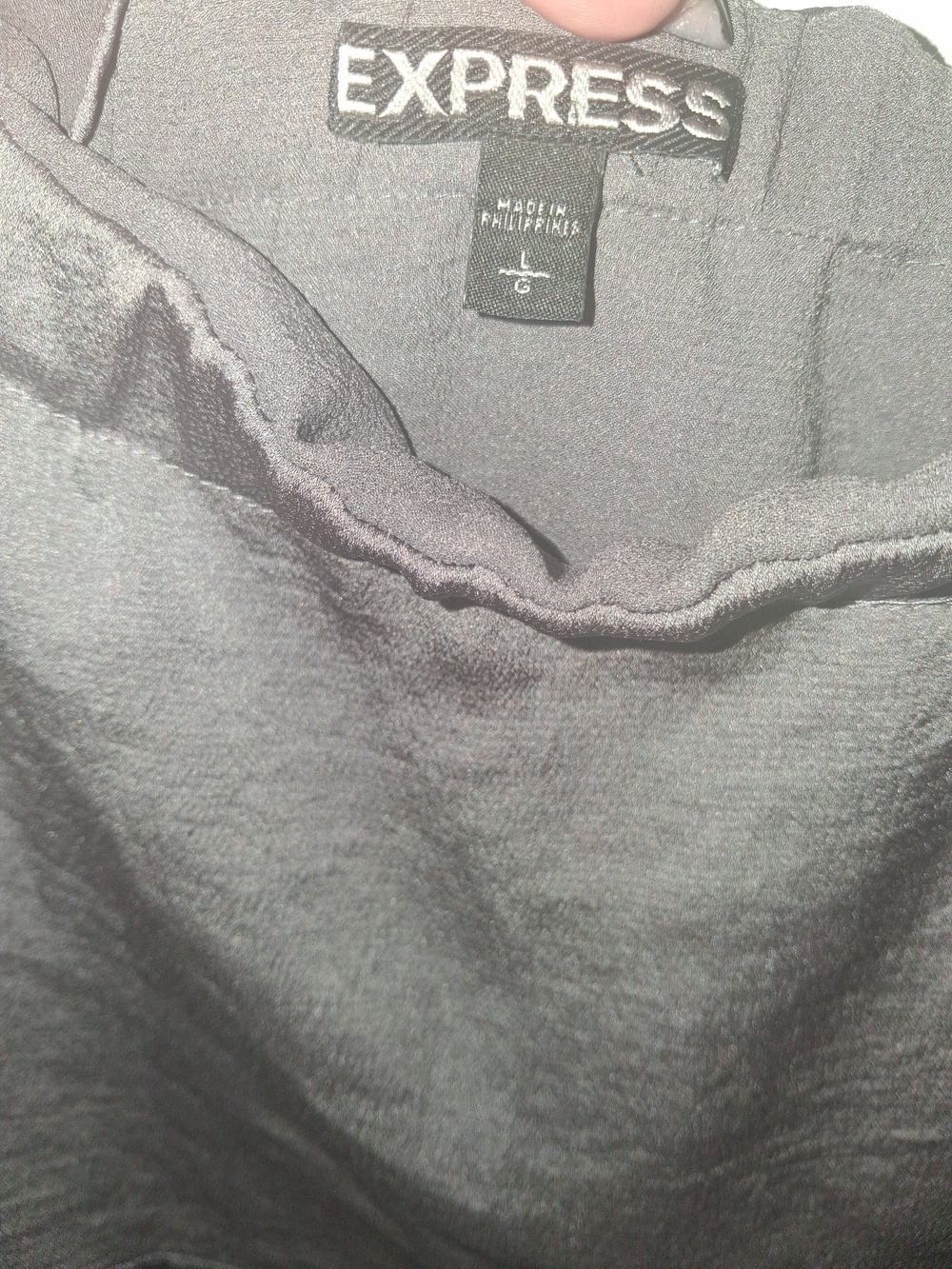 Express Gray Off-Shoulder Ruffle Blouse - Picture 2 of 3